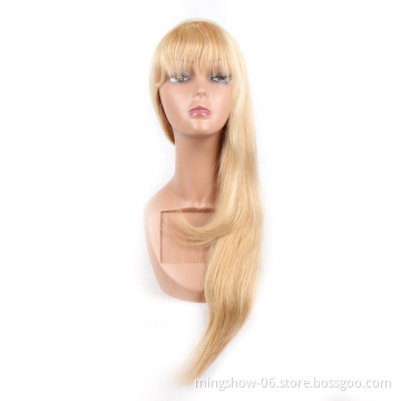 613 Honey Blonde Color Remy Brazilian Straight Human Hair Wig 24 inch For Black Women